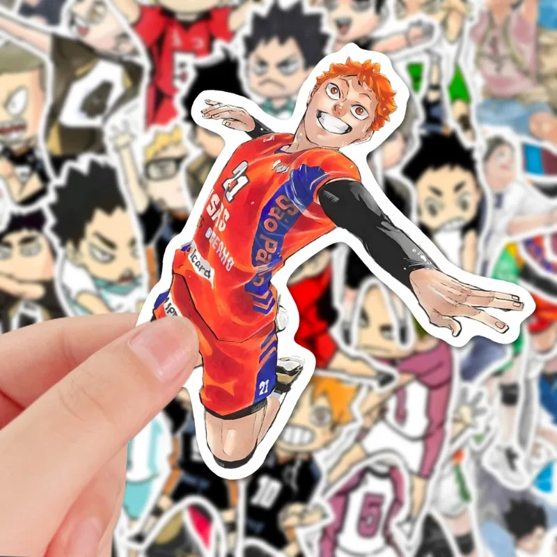 60 Stück Anime Haikyuu Graffiti-Aufkleber Niedliche Volleyball Hinata Shoyo Tobio Kageyama Laptop Gitarren Dekoration Spielzeug – Detail 2