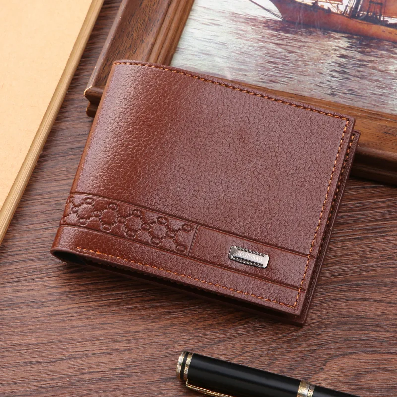 

Wallets Yong Men PU Embossing Multifunctional Two Foldable Thin Cross Short Credit Card Holder