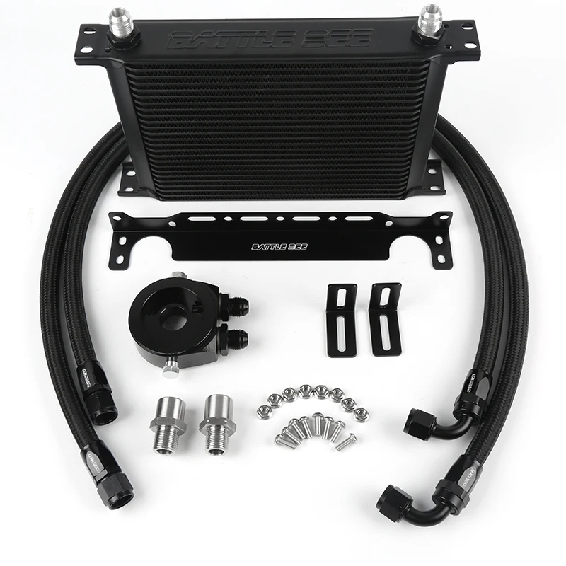 Universal 25-Row Engine Oil Cooler Kit Aluminum 6061-T6 Oil Cooler British Style BB-OCK-706