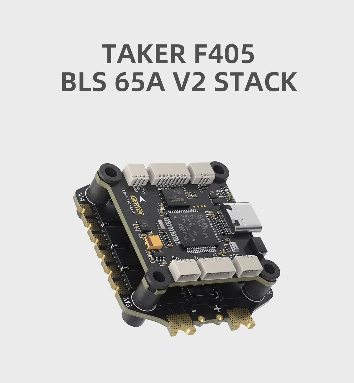 

GEPRC TAKER F405 BLS 65A V2 STACK​ with TAKER H65_8S_BLS 65A 4IN1 ESC and The Latest 42688-P Gyroscope