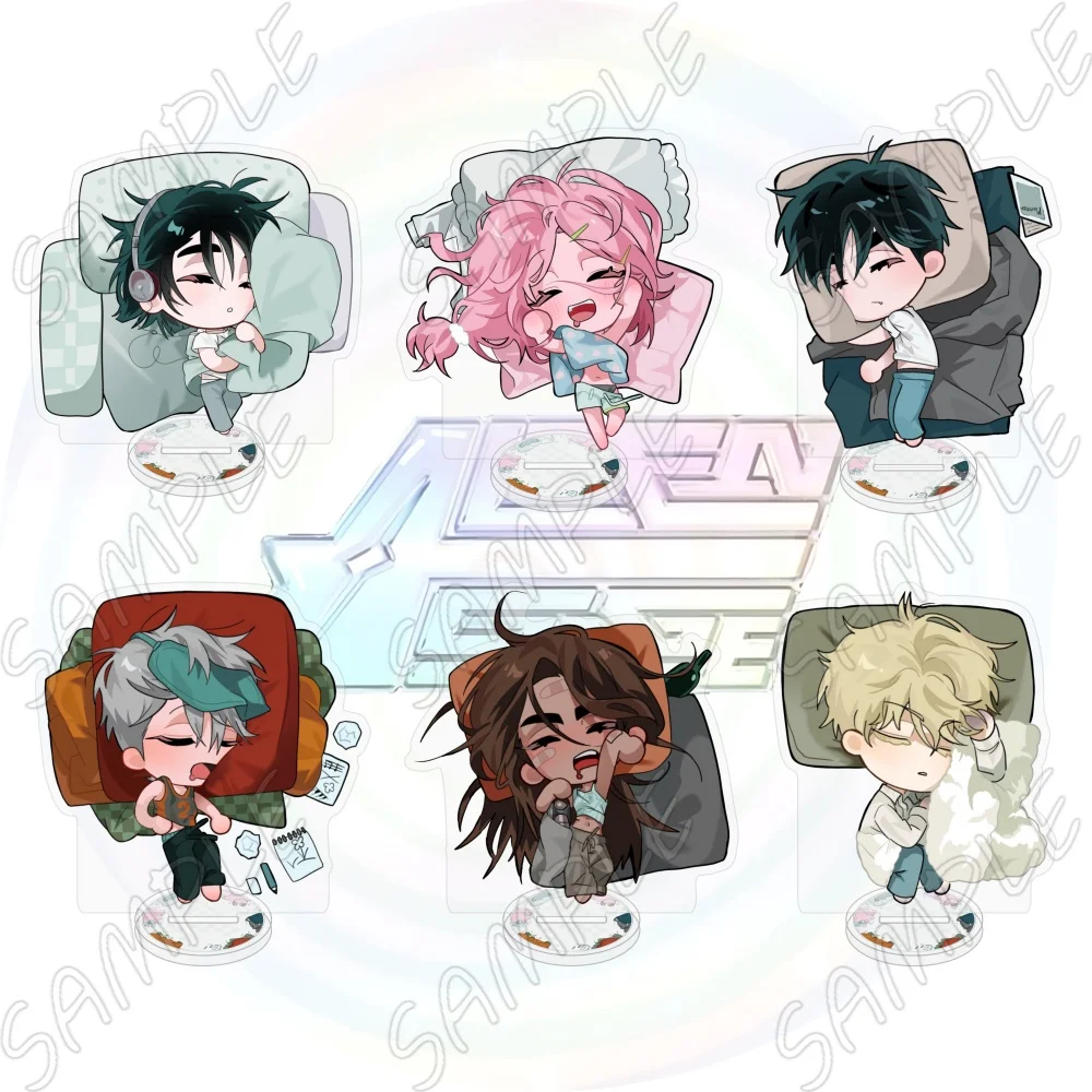 Alien Stage Anime Acrylic Standee 10cm Cute Chibi Mizi Sua Ivan Till Sleeping Pillow Figure Desk Model Plate Decor Keychain