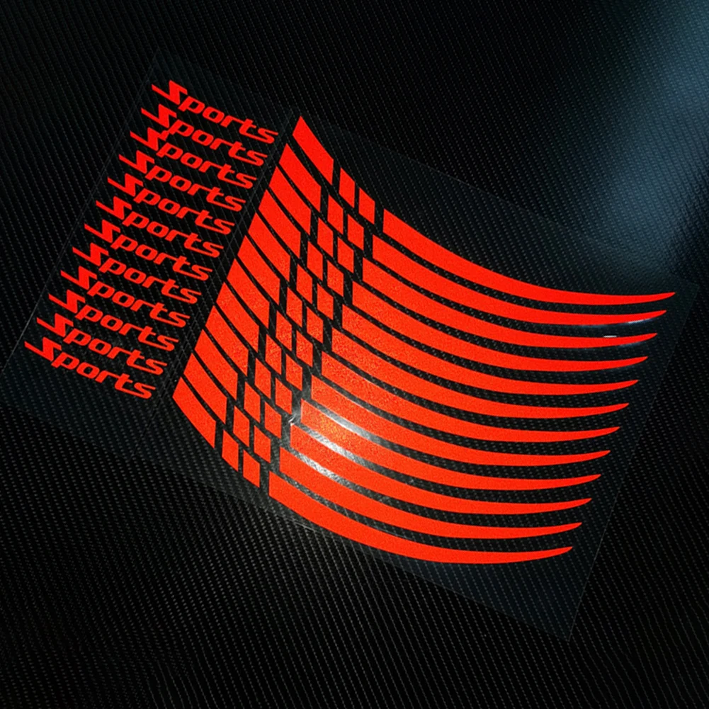 Motorcycle Wheel Rim Stripe Wheel Decal Tape Sticker For 18-21Inch Wheels Red Car Wheel Decoration Stickers Reflective Sticker