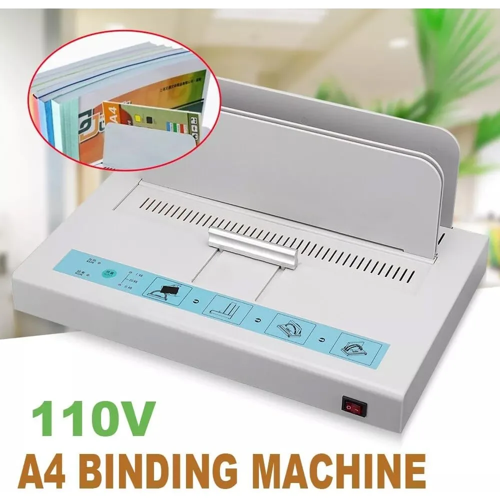 110V Perfect Binding Machine Thermal Binding Machine Universal Electric Book Automatic Binder Contract Document Invoice Folder