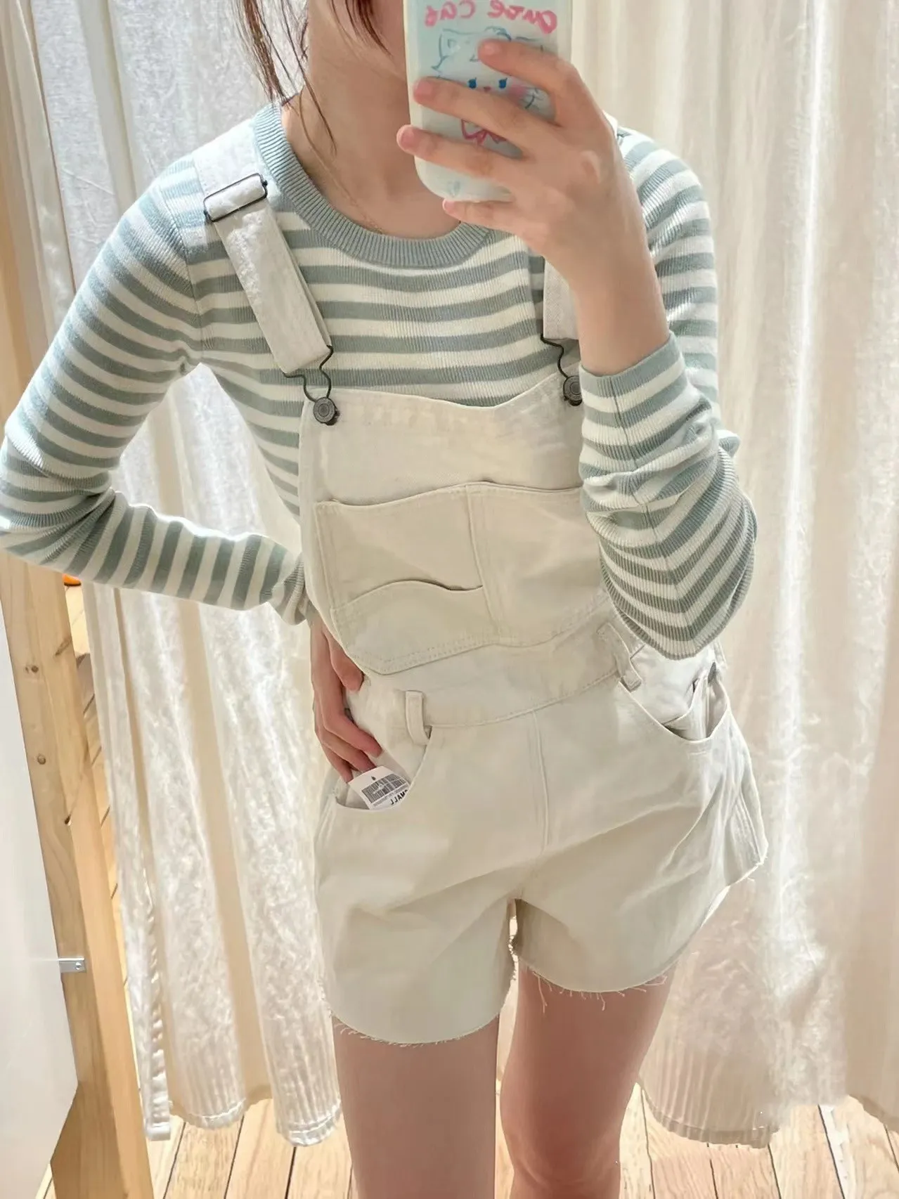 Macacão Jeans Feminino Retrô Americano com Alças, Detalhes de Franjas e Barra Desfiada, Top Curto, Calça Casual de Algodão de Cintura Alta