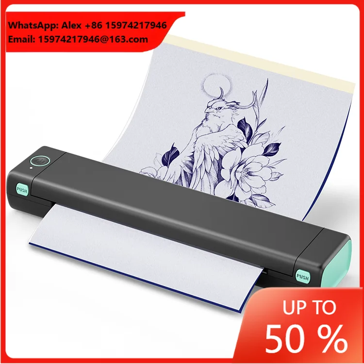 Portable A4 Thermal Wireless Tattoo Stencil Copier Transfer Machine Made Durable Plastic Stainless Steel For Temporary Stencil