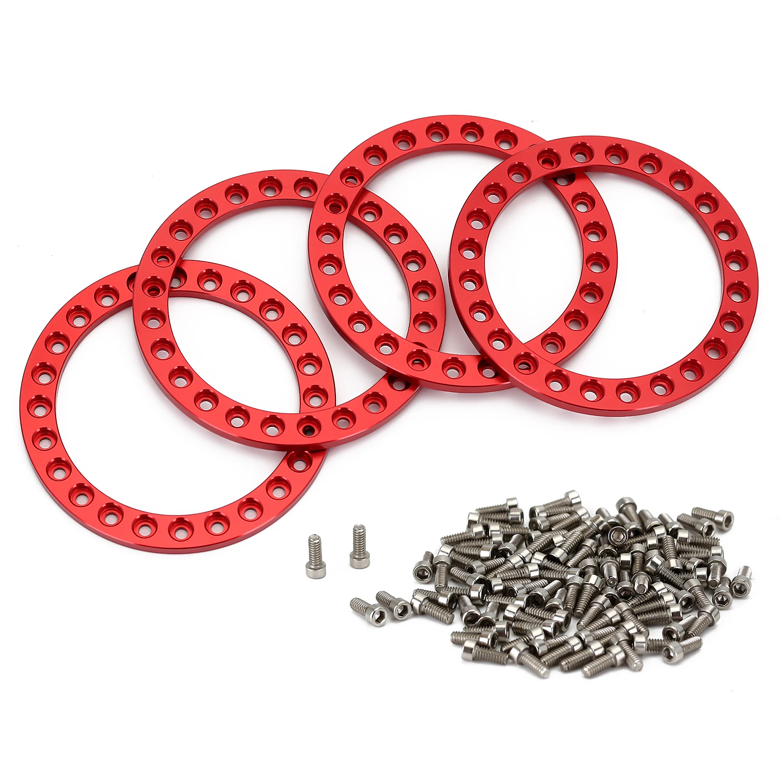 1.9inch 4PCS CNC Anodized Beadlcok Wheel Outer Ring for 1/10 RC Crawler Axial SCX10 90046 TRX4 Wheel Rim Part