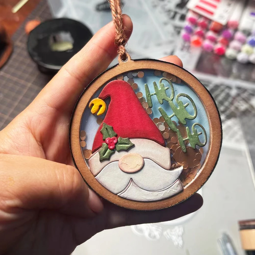 MangoCraft boże narodzenie wykrojniki śliczne Gnome święty mikołaj tłoczenie DIY Scrapbooking metalowe foremki do wycinania na ręcznie robione karty