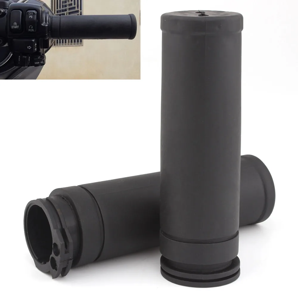 Motorcycle  1'' Rubber Hand Grips Handlebar For Harley Touring Road King Dyna Softail Sportster XL 883 1200