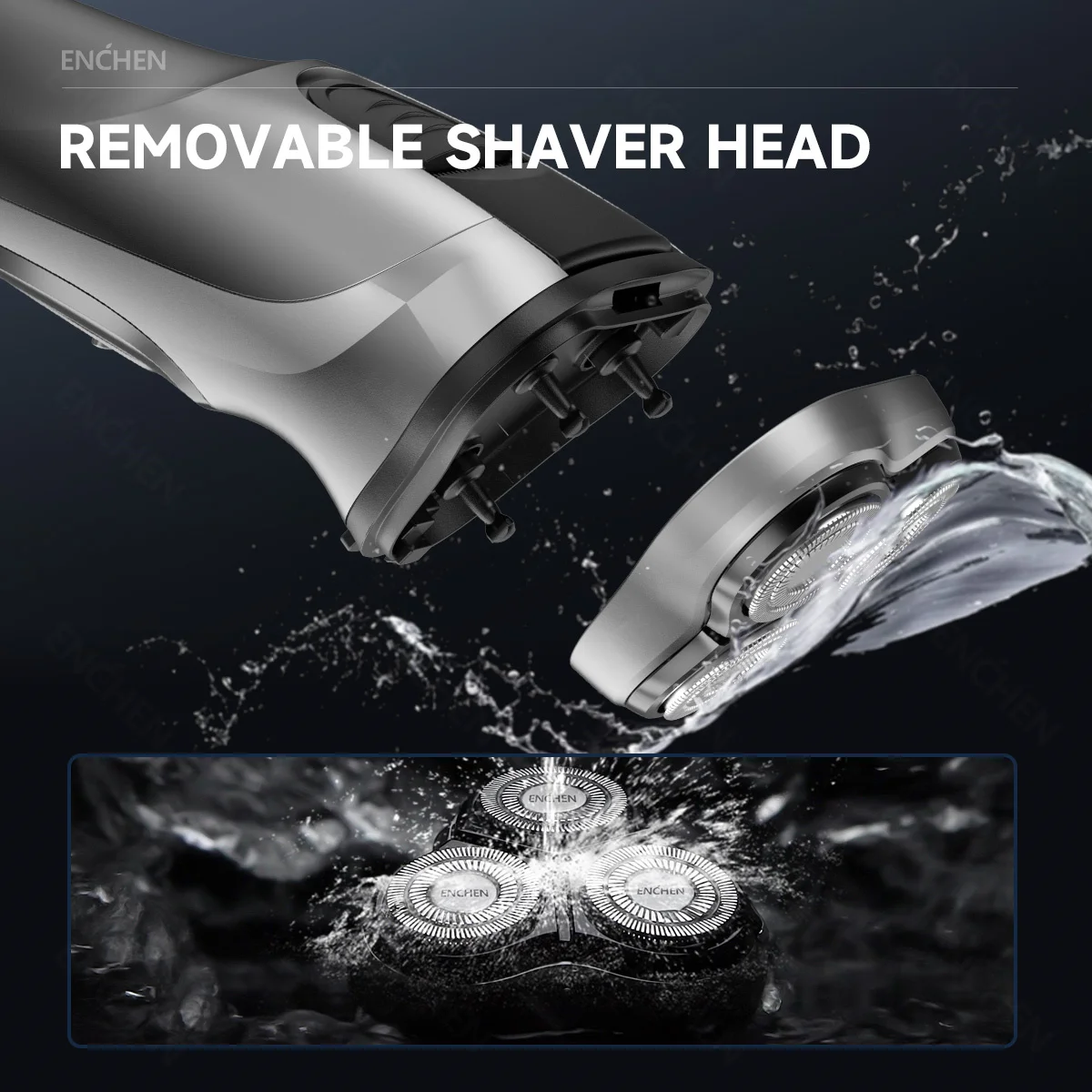 ENCHEN Blackstone Electrical Rotary Shaver for Men 3D Floating Blade Washable Type-C USB Rechargeable Shaving Beard Machine image 6