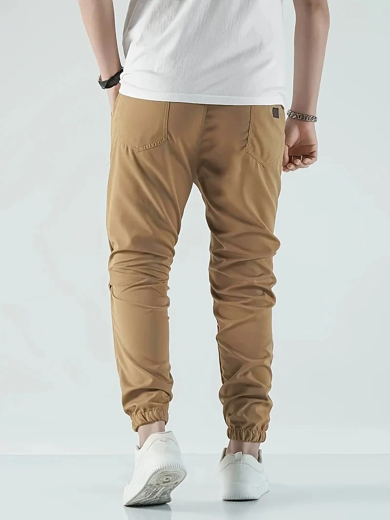 2025 Spring Autumn New Daily Sports Pants Men Casual Clothing Solid Color Straight Sweatpants Joggers Woven Men Running Trousers