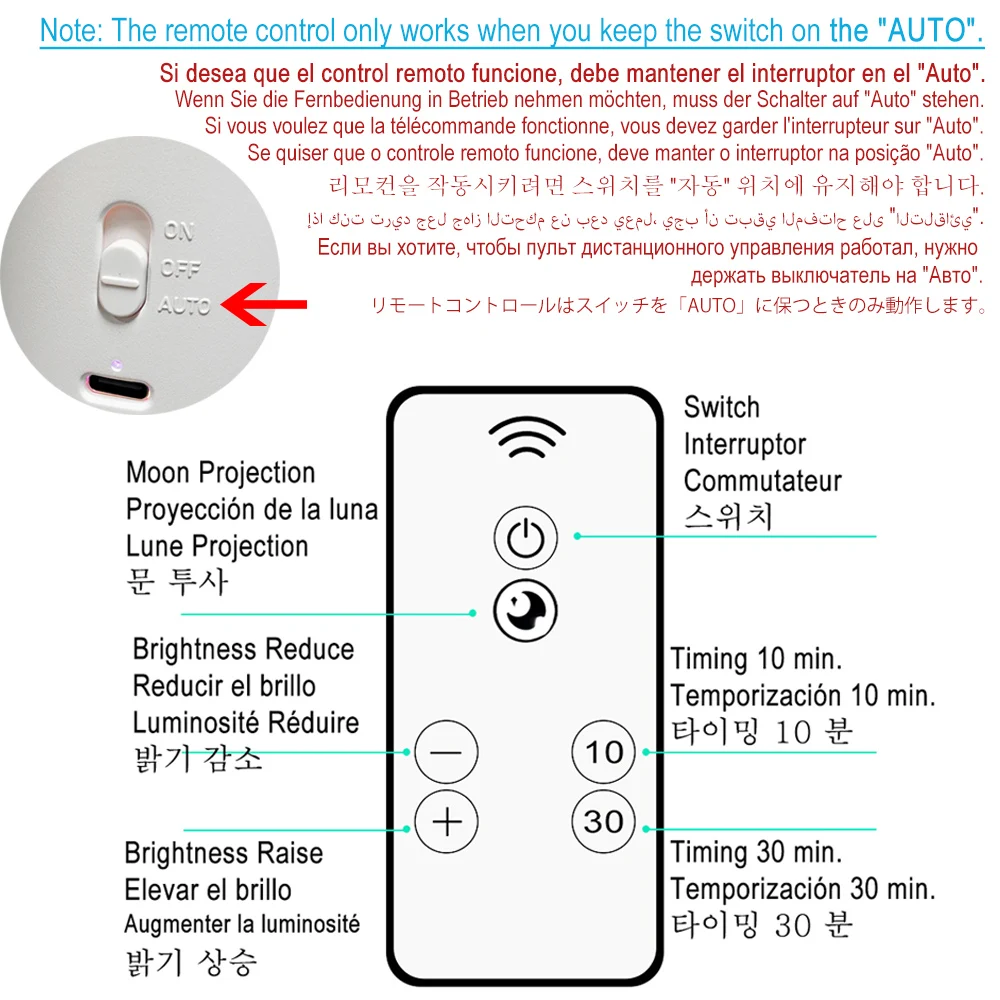 Lua projeção luz noturna recarregável sensor de movimento lâmpada noturna ambiente bluetooth música farol decoração para casa presente do feriado