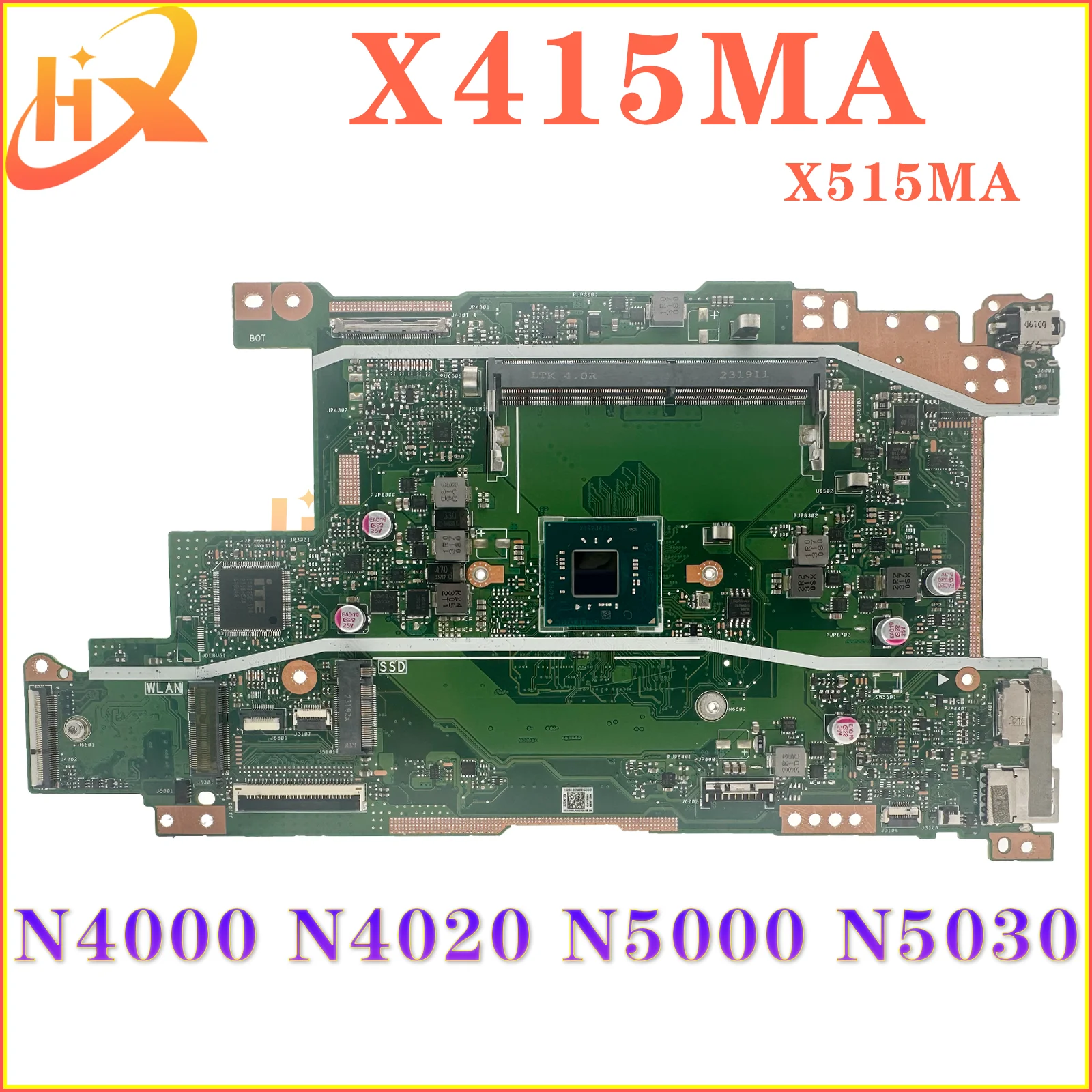 Mainboard For ASUS X415MA X515MA P1511CM P1511CMA F415MA F515MA Laptop Motherboard N4000 N4020 N5000 N5030