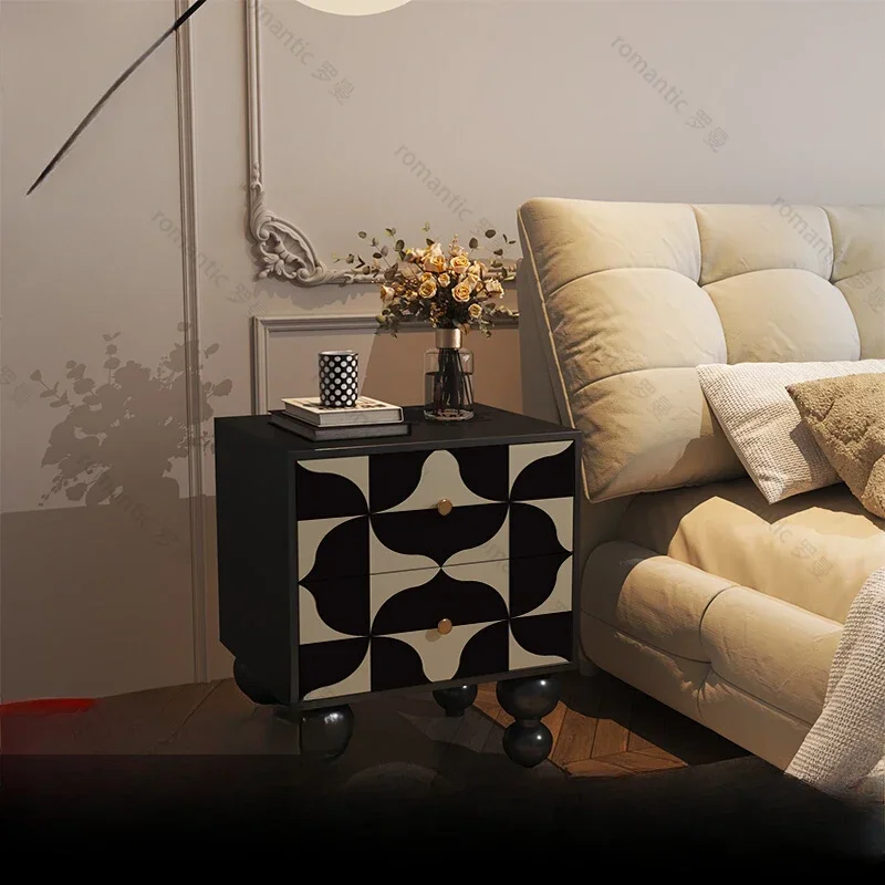 

SGF bedside table solid wood bedroom bed storage against the wall tea cabinet next to the sofa