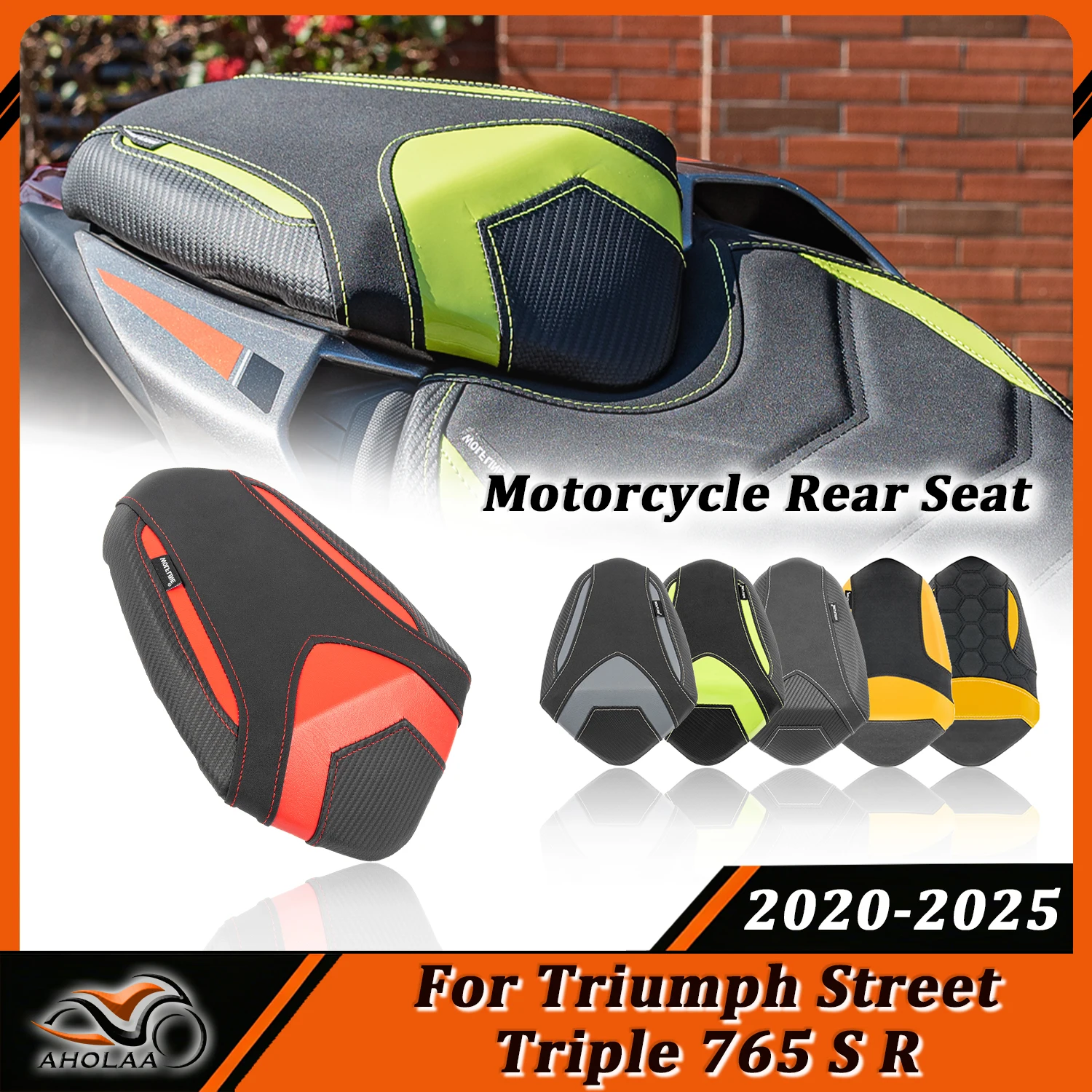 

Motorcycle Rear Passenger Seat For Triumph Street Triple 765 S R 765S 765R Rider Pillion Full Seat Cushion 2020-2025 2024 2023