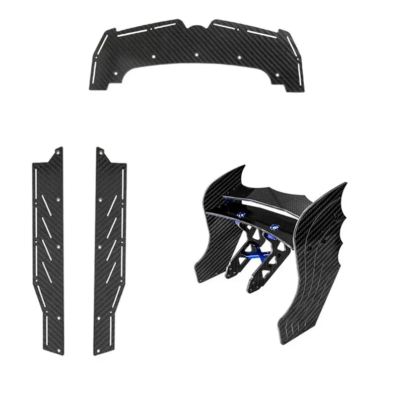 FBIL-Carbon Fiber Diffuser Supports Rear Wing Skid Plates Front Bumper Chassis Skid Plate For ARRMA F1 LIMITLESS Accessories Blu