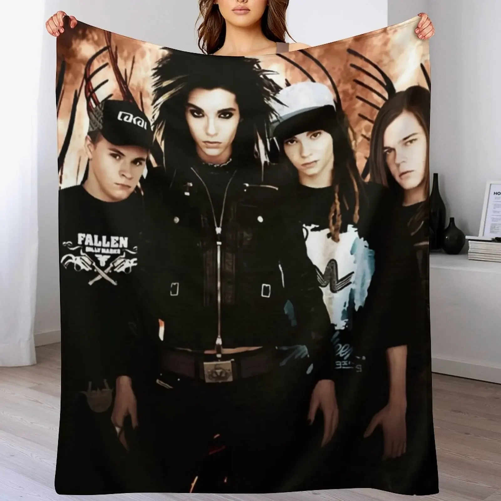 The Tokio Hotel Fire Throw Blanket Bed linens Sleeping Bag Hair Blankets For Bed Blankets