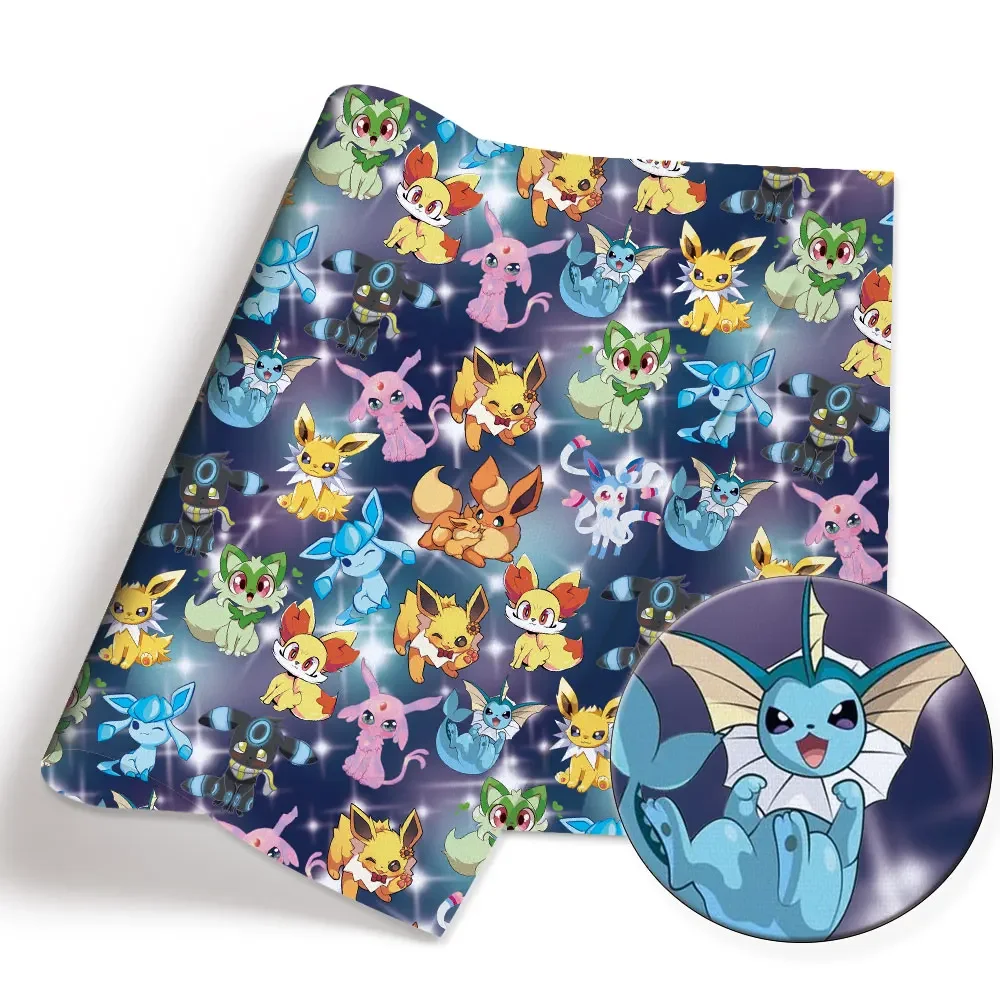 Pokemon Cartoon Fabric140*50cm Handmade Sewing Patchwork Quilting Baby Dress Home Sheet Printed Fabric Fabric Sewing Kids