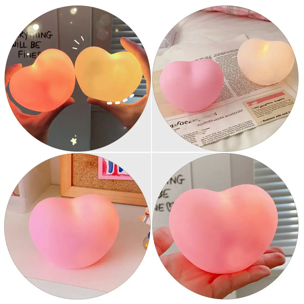 Luce notturna creativa Lampada piccola Lampade decorative Comodino camera da letto Comodino a forma di cuore tremolante a LED