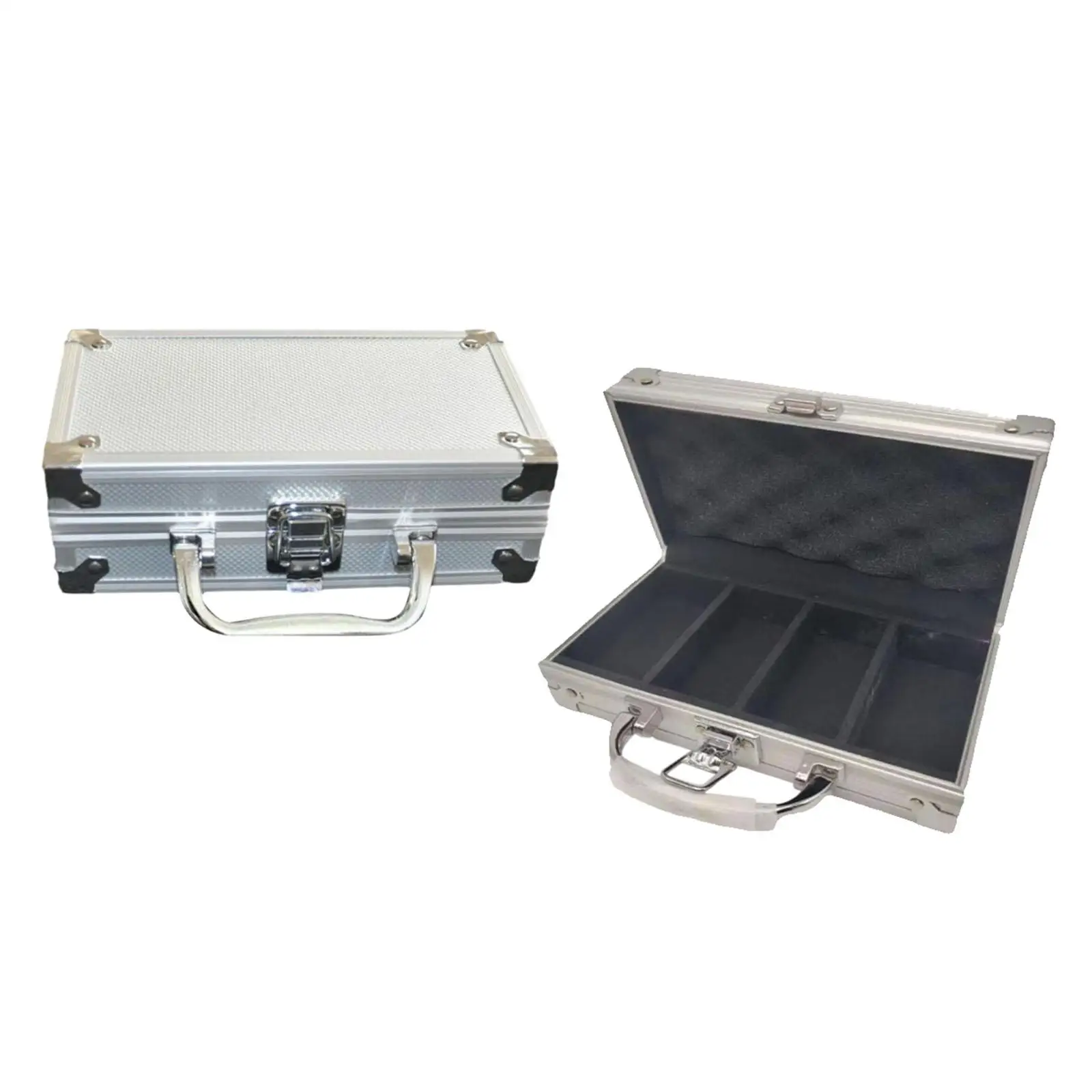 Aluminum Alloy Chips Case Carrier for Adult with Reinforced Handle Sturdy Storage Box for Casino Game Night