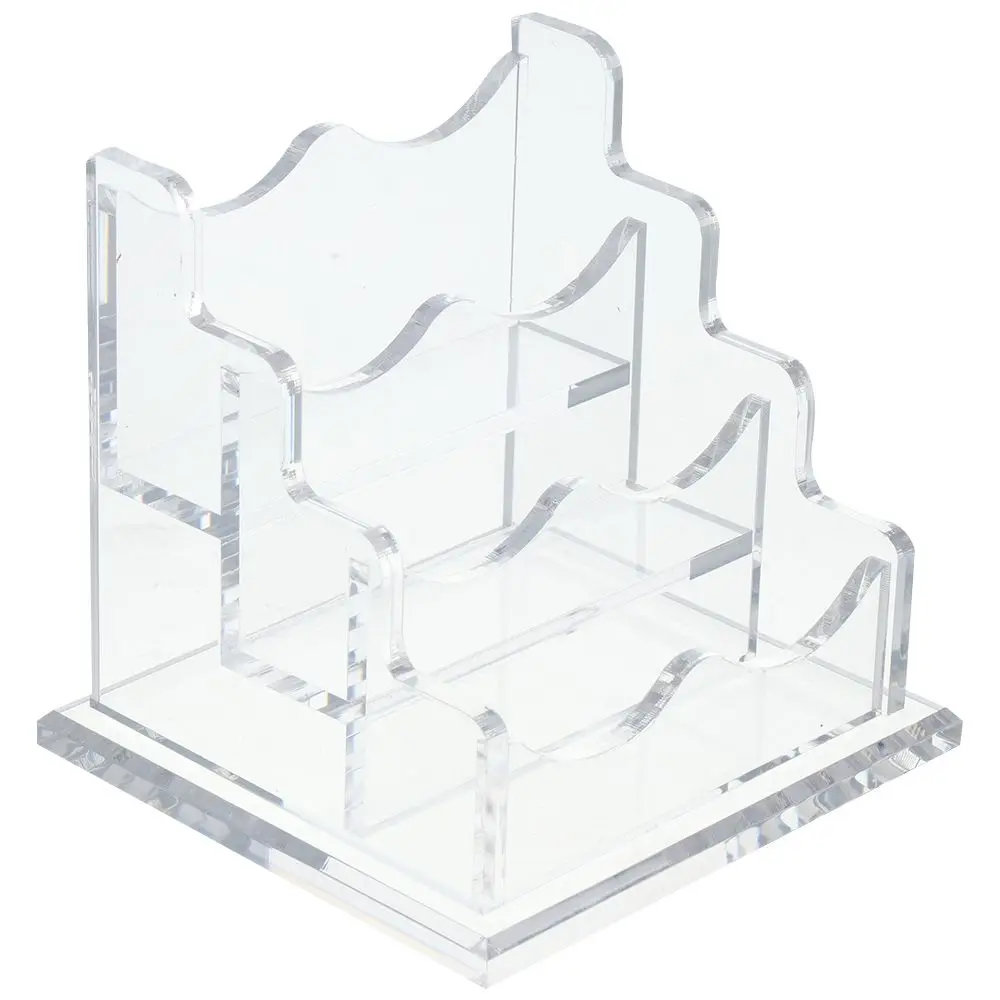 

Clear Business Card Holder 3-Tier Acrylic Transparent Display Stand Stationery Organizer Office