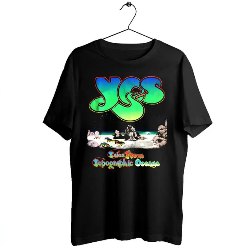 New Yes Tales From Topographic Oceans Album Cotton Black T Shirt