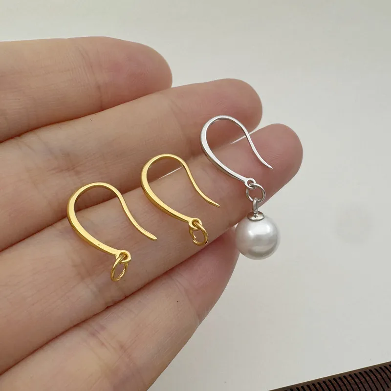 1 زوج الصلبة 925 فضة حلقات خطاف 18 كيلو الذهب اللون 9x14 مللي متر بسيط DIY بها بنفسك مجوهرات اكسسوارات صنع مكونات