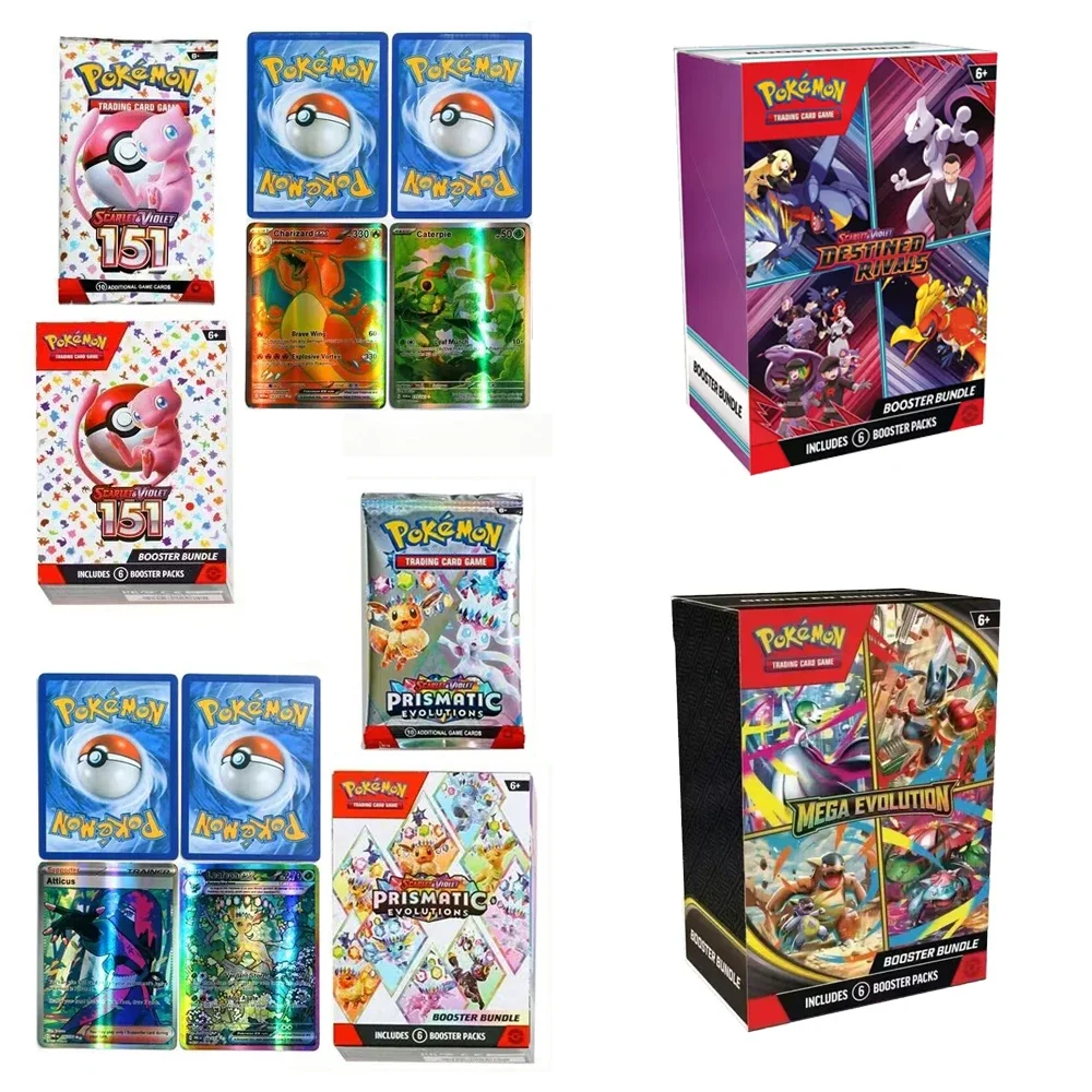 Pokemon Scarlet Violet 151 Pok Cards PTCG Mega Phantasmal Flames Booster Bundle Version ME03 Trainer Box Homemade card Card