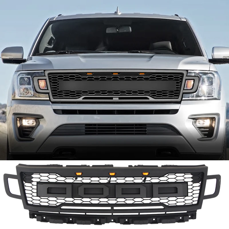 

Grill With Led Lights Front Bumper Grille Auto Parts Accessories Decoration Fits For 2018 2019 2020 2021 Ford Expedition Grill