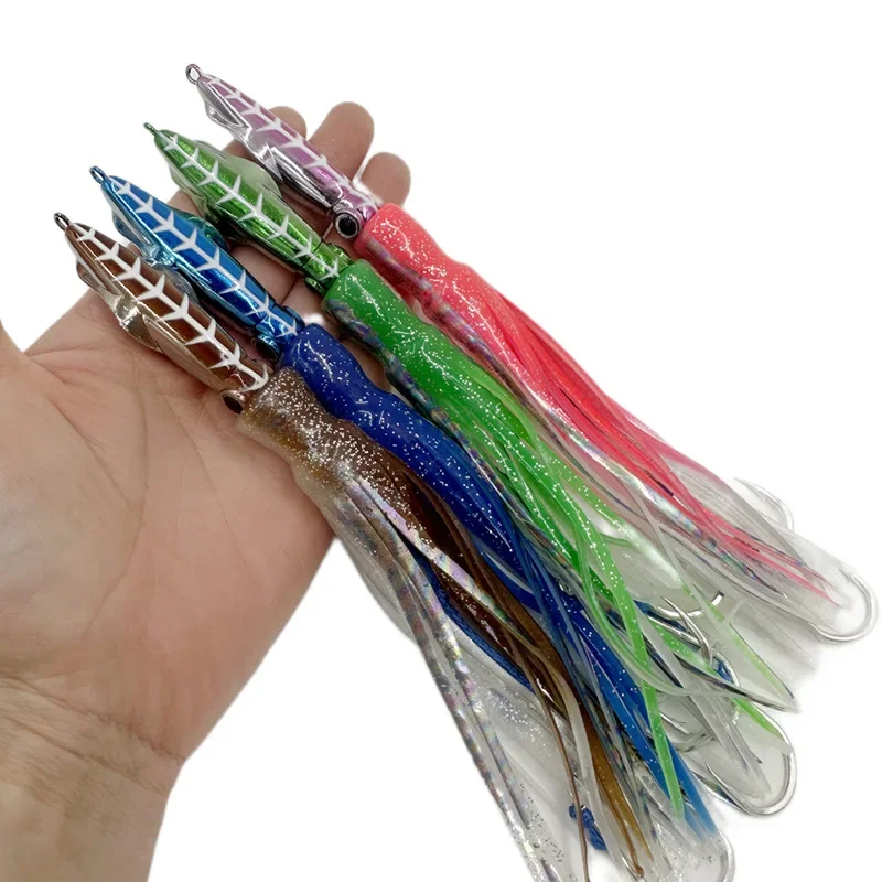 1PCS Luce notturnaOctopusSquidDeep-seaFishing60g100g150g200gBoatFishing forCod Grouper Piastra di ferro Piombo Pesce Affondamento lento Strada Asia