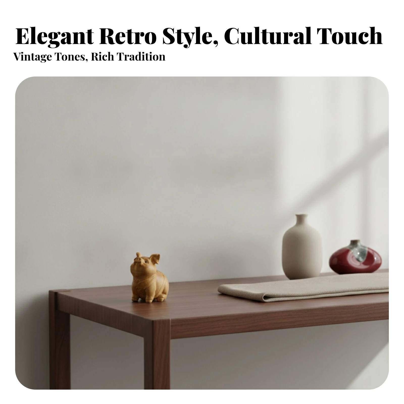Wooden Pig Figurine Decorative Pig Desk Ornament Home Decor Smooth Finish Easy to Display