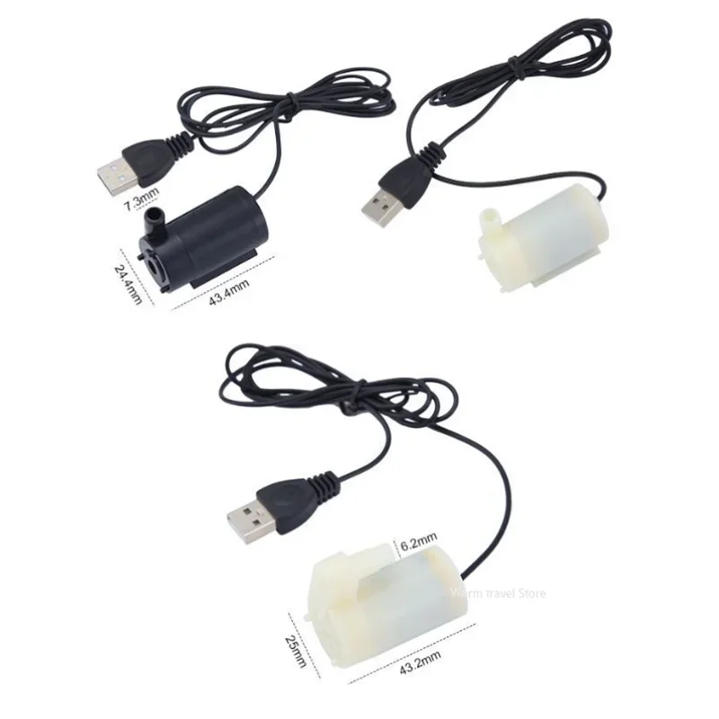 USB 5V Water Pump Low Voltage Micro Mini Submersible Pump Ultra Quiet Usb Hydroponic Vegetable Planting Craft Fountain aquarium