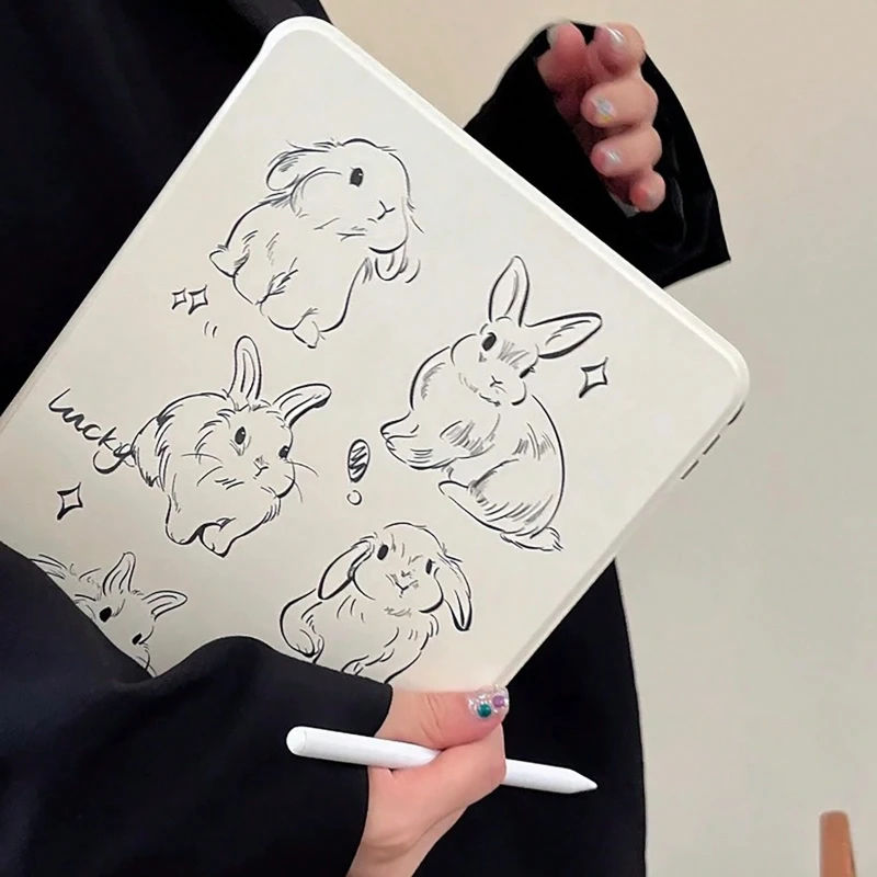

Rotate Stand Cover for IPad Air 6 Case IPad 10th Gen Air 5th 4th 10.9 Pro 11 2nd 3rd 4th IPad 7 8 9th 10.2 Funda Cover Rabbit