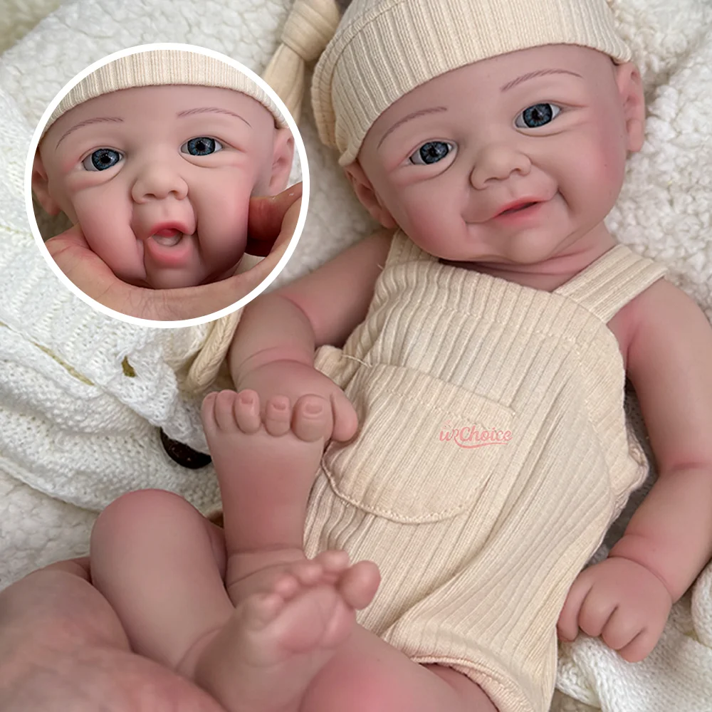 Exquisita muñeca renacida de silicona de 17 pulgadas, realista, hecha a mano, para niñas, modelo DIY, juguete y regalos navideños.