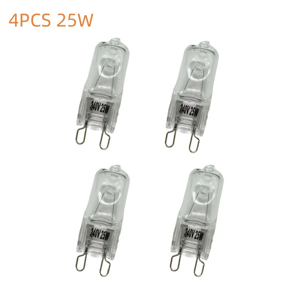Image of 4 Stück 230 V 25 W G9 Ofenleuchte, hochtemperaturbeständig, langlebige Glühbirne für Öfen, Ventilatoren usw.