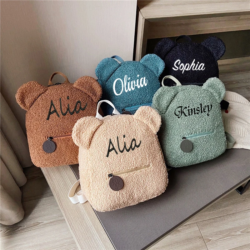 

Custom Teddy Bear Backpack Embroidered Name Kids School Backpack Children's Day Party Gifts Birthday Bags with Personalized Name