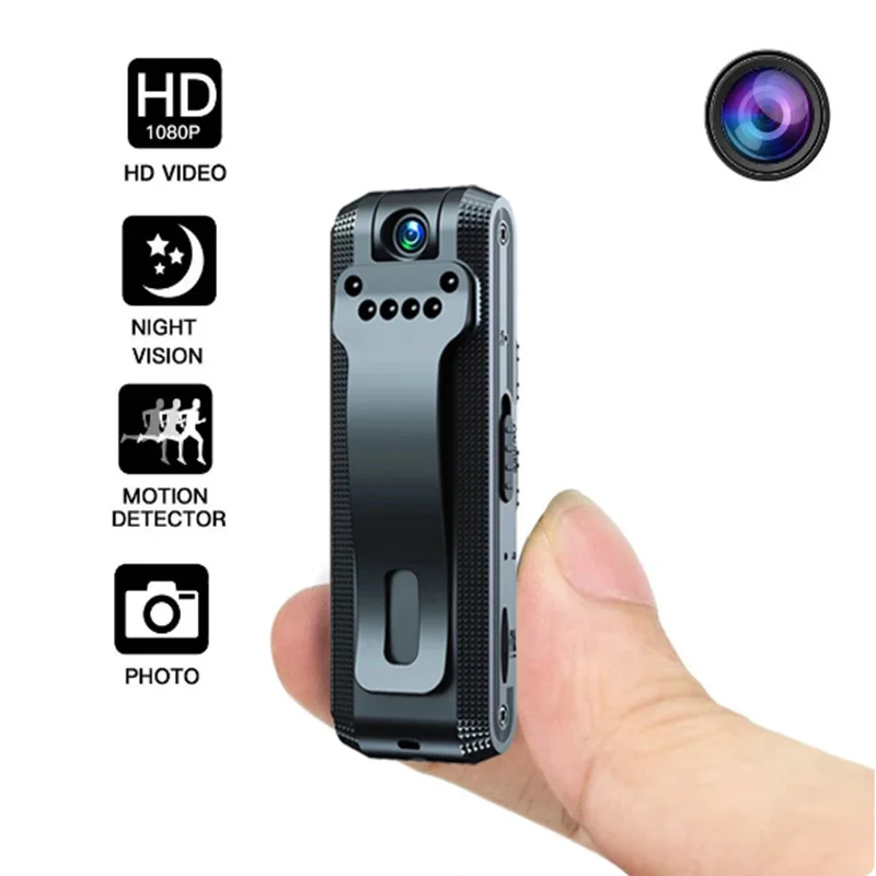 Mini Camera 64G Wireless Lavalier Recorder Mini Camera with Motion Detection Recorder Surveillance Camera for Conference MP3 Au