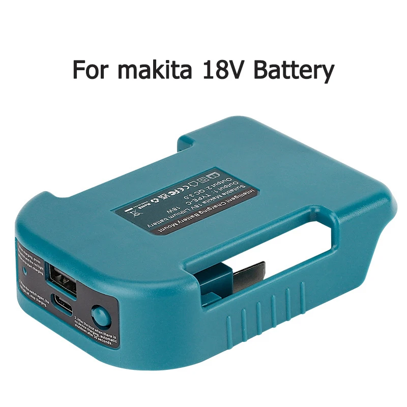 벨트 버클 USB C타입 고속 충전, Dwalt 18V 전동 공구 리튬 배터리, Makita용