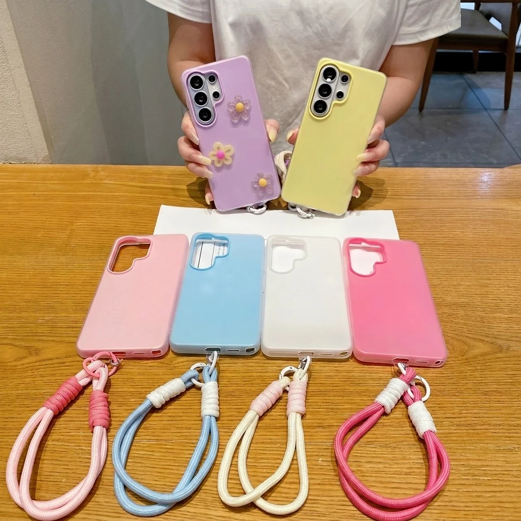 Bonbonfarbene 3D-DIY-Blumen-Lanyard-Handyhülle für Xiaomi Redmi 15C 14C 13C Note 14 13 12 11 Pro 4G 5G TPU stoßfeste Hülle – Detail 5