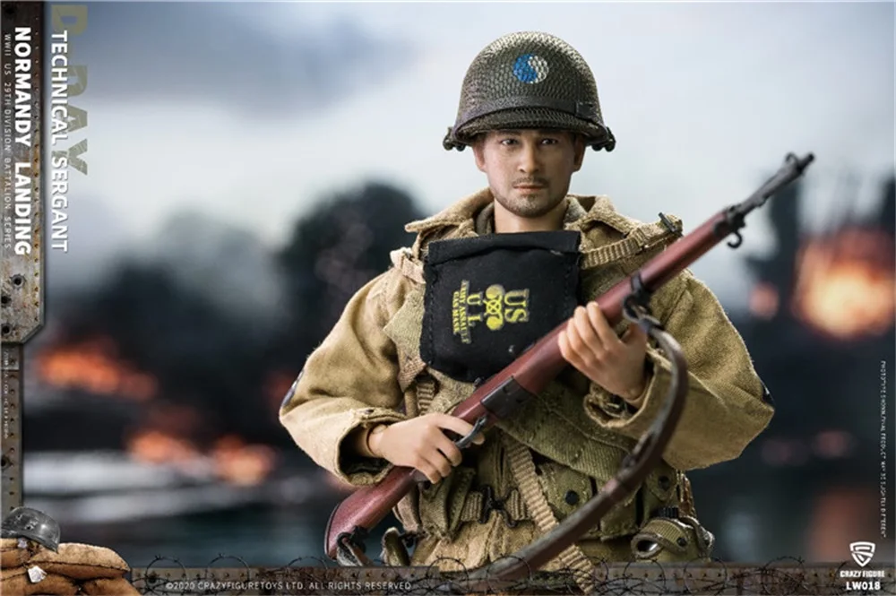 

Crazy Figure 1/12 LW018 WWII U.S. Rangers On D-Day Technical Sergant Full Set Moveable Action Figure For Fans Collect In Stock