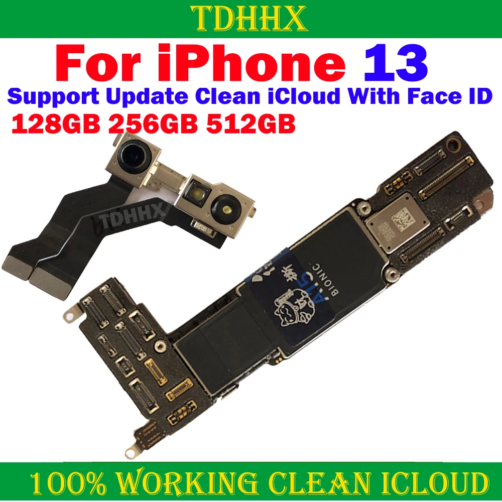 128g/256g 512GB Motherboard Free iCloud For iPhone 13 Pro Max Mainboard With Face ID CleanediCloud Main Logic Board Ok Plate