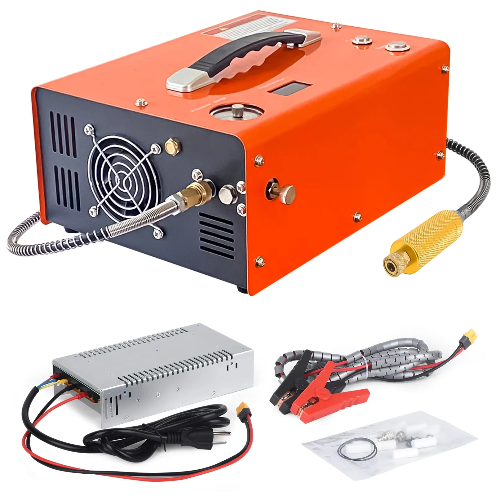 12VDC 110V 220V Power PCP Air Compressor 4500Psi 30Mbar Pump Oil/Water-Free High Pressure Apply To Diving Bottle