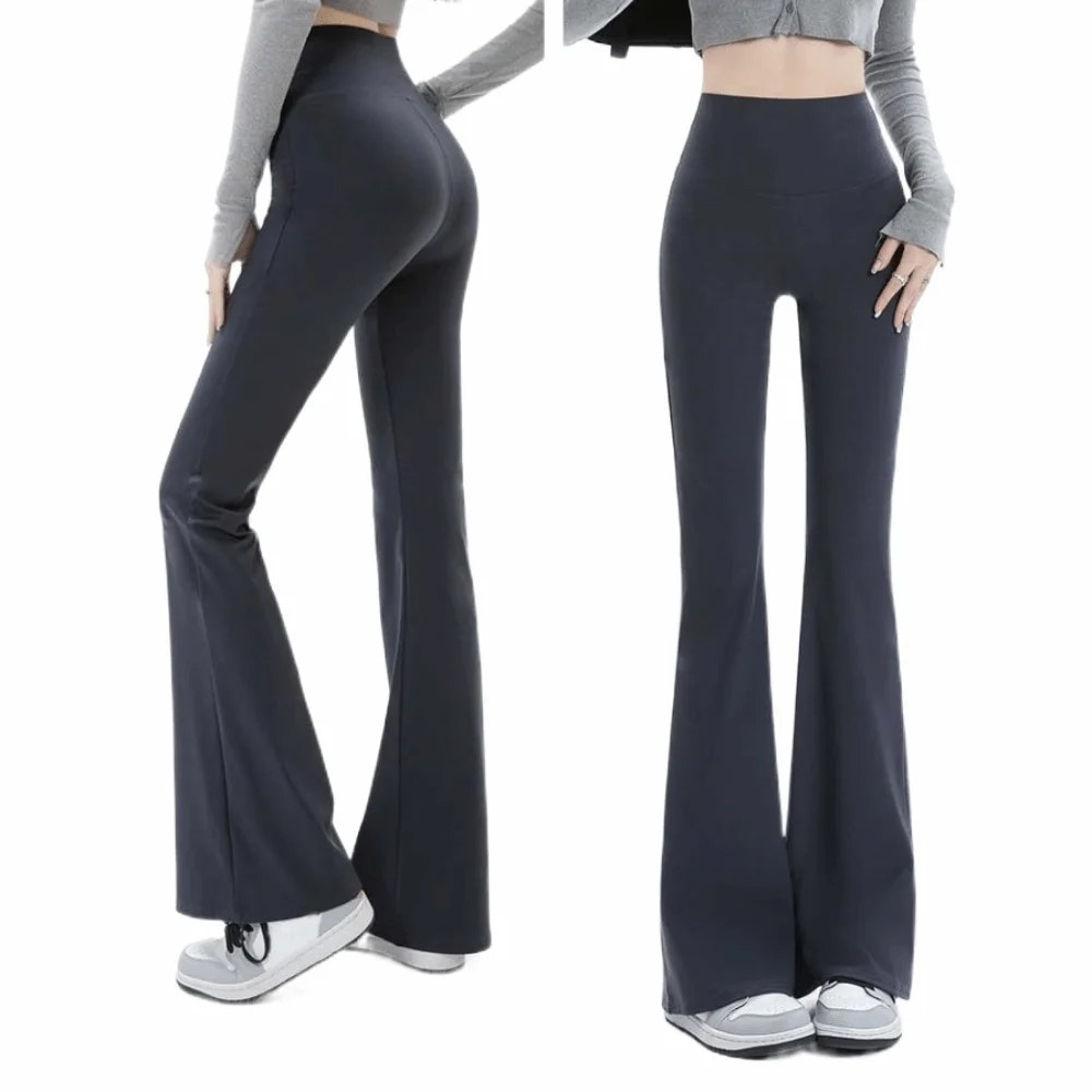 مرونة فضفاضة المرأة السراويل الطويلة عالية الخصر تجريب السراويل الرياضية اليوغا القرش السراويل أسود/رمادي الكورية نمط سراويل تقليدية النساء