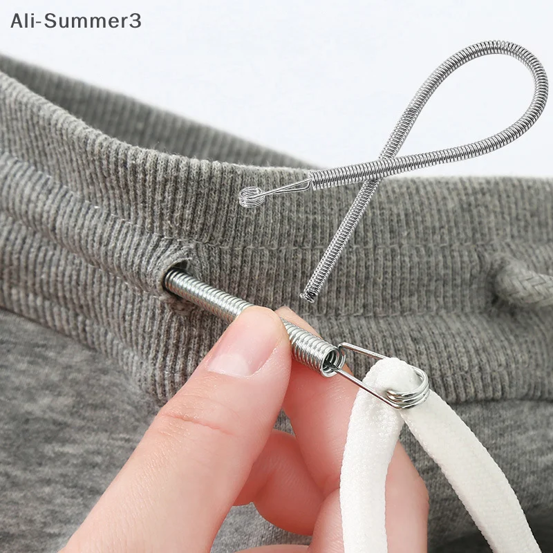 Bendable Spring Drawstring Threader Clip Pants Hoodies Elastic Band Lace Cord Flexible Drawstring Thread DIY