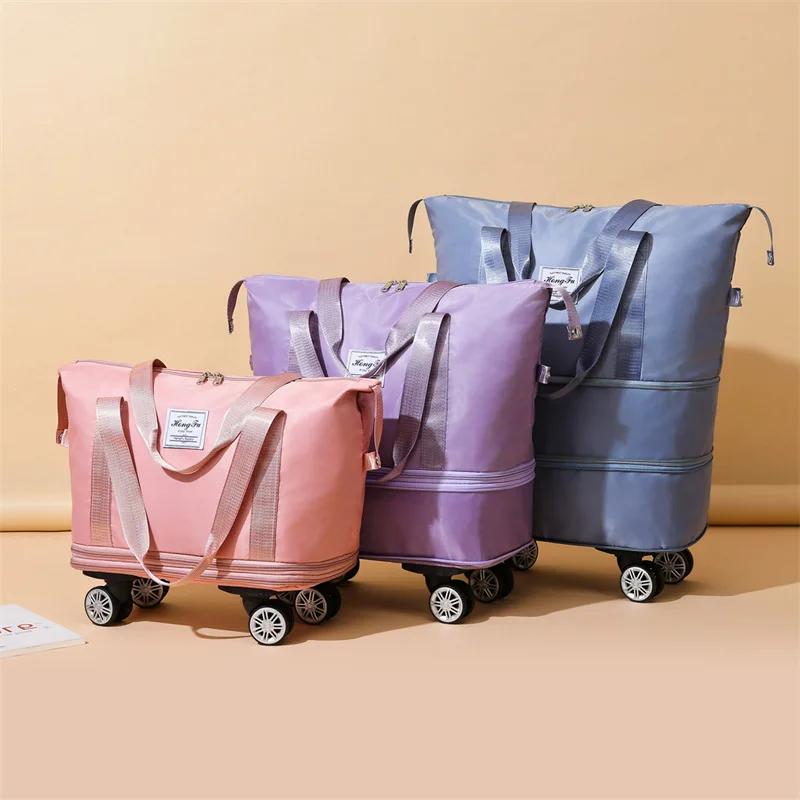 

Universal wheel travel bag Light portable duffel bag storage bag delivery bag dry wet separation large capacity fitness yoga bag