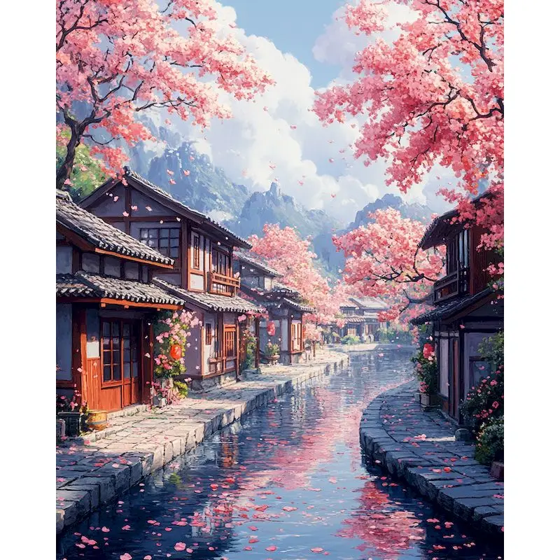 

RUOPOTY Diy Paint By Number For Adults Kits Mountain Acrylic Picture By Numbers Landscape Creative Hobby For Home Decor