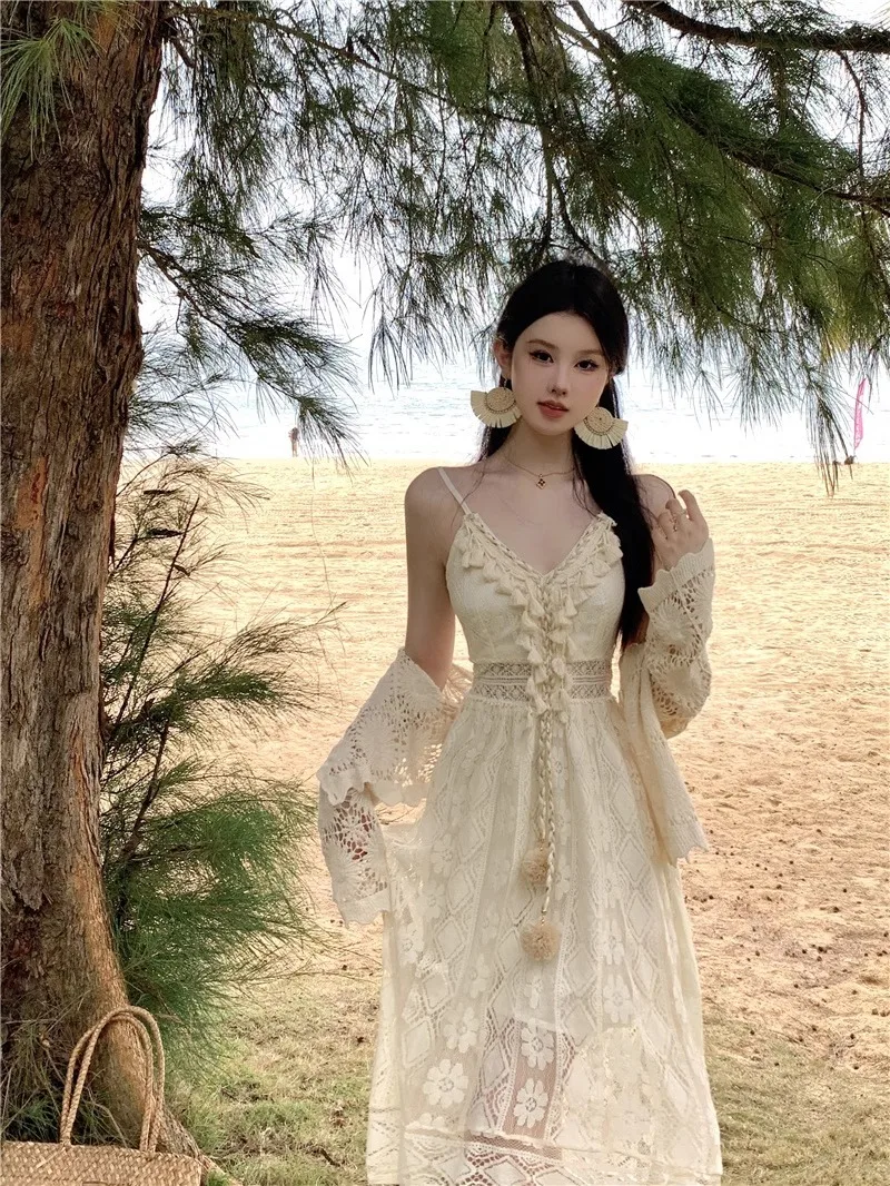 فساتين النساء البوهيمي المطبوعة ماكسي تنورة الصيف عطلة الشاطئ عالية الخصر فلوي الجمالية بوهو عطلة خفيفة الوزن أنيقة #1