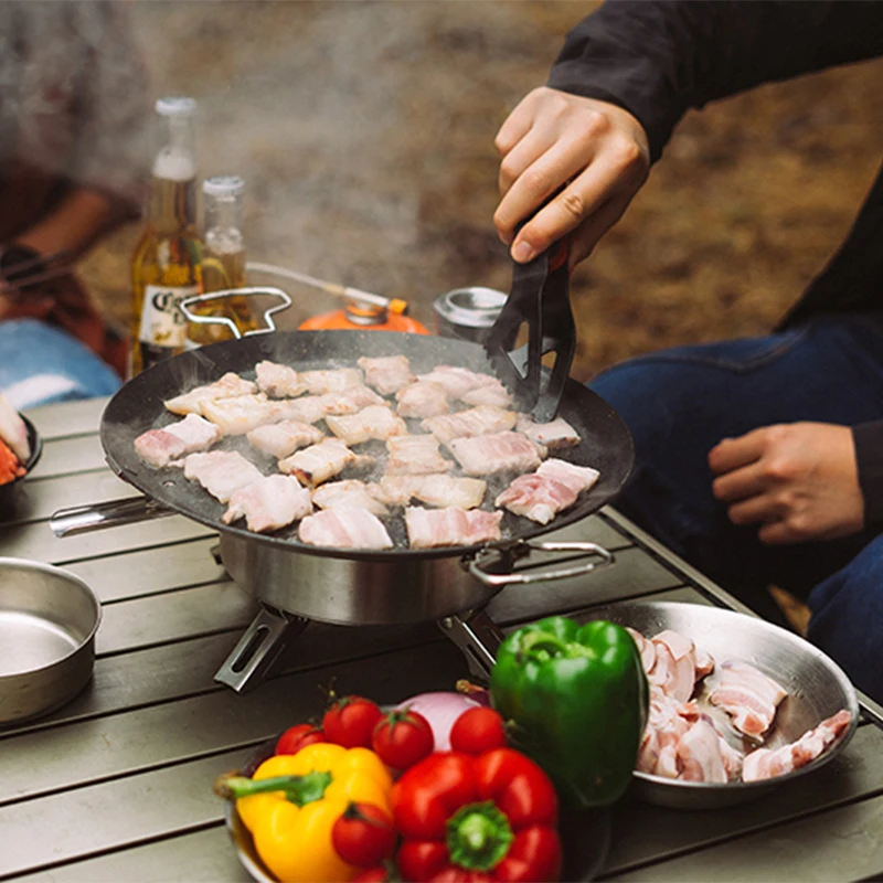 

Бездымная Сковорода-гриль, огненный клен, без лампблера, антипригарная жаропрочная посуда, поднос для барбекю для пляжного освещения, для кемпинга, барбекю, гриля, обжарки