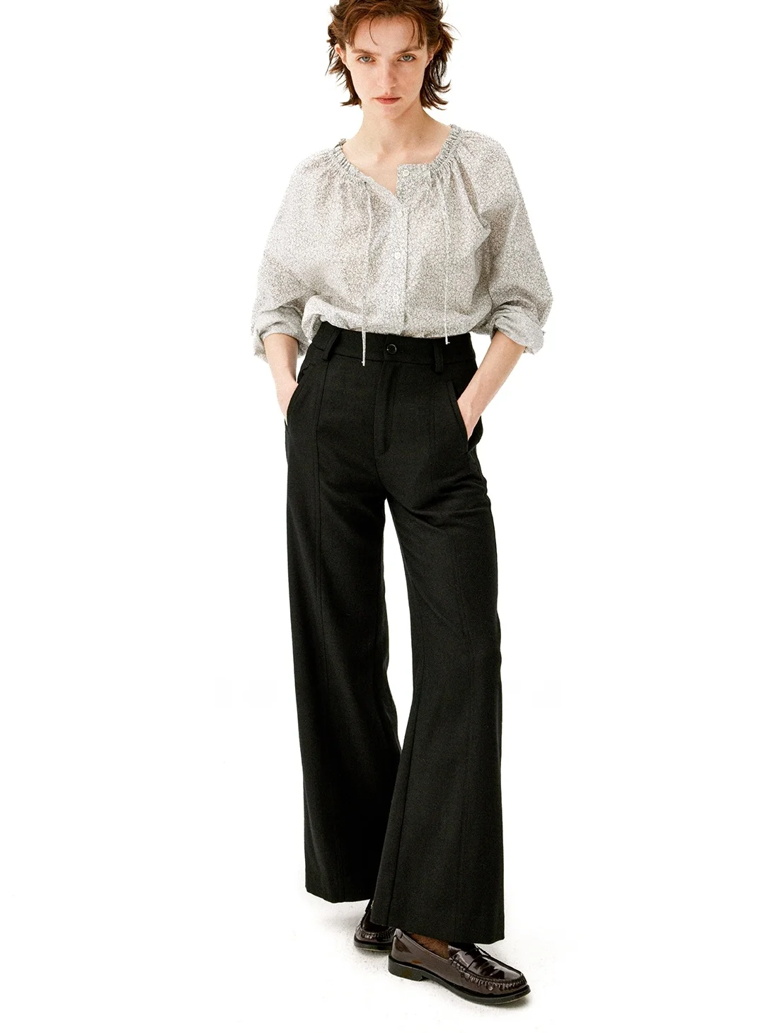 

New Arrival Autumn Winter Straight Leg Full Wool Casual Pants Commute Sle Women's Premium Quali Long Trousers