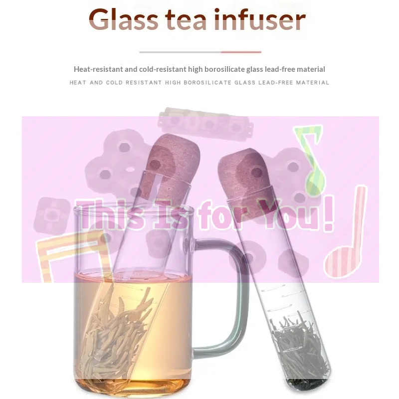 【MA】Tea Infuser Glass Pipe Tea Filter Sieve Creative Tea Maker For Spice Herb Tea Brewing Teaware Tools Accessories