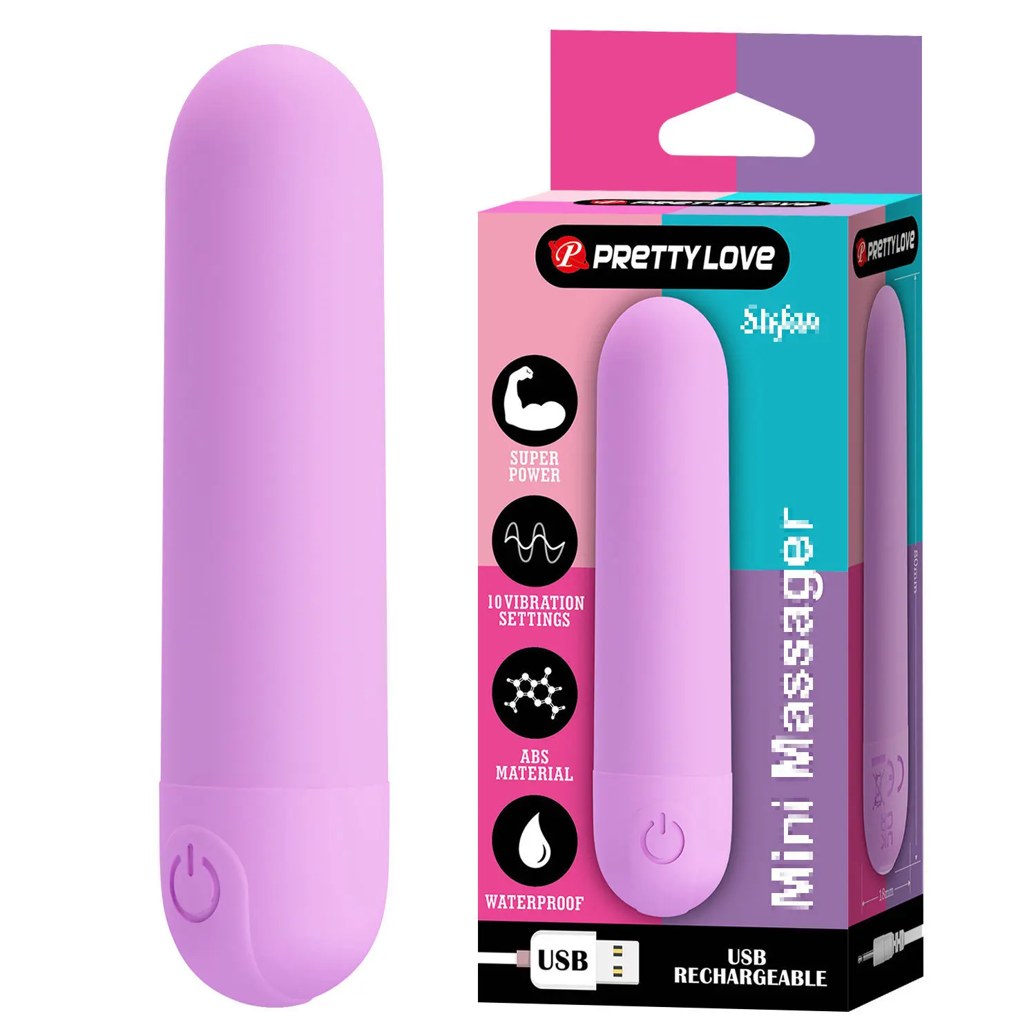 Mini Charging Vibration 10-frequency Color Vibrating Egg Portable Massage Stick Discreetly Yet Luxurious